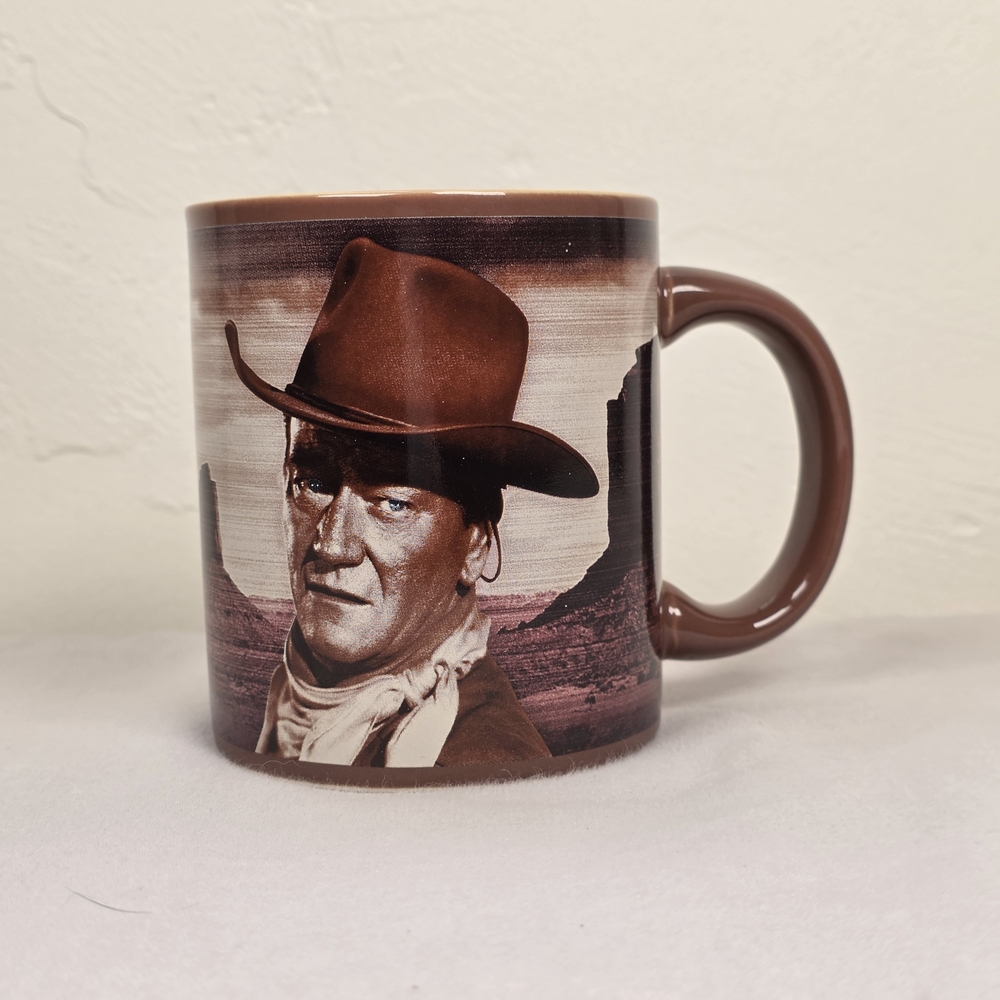 Brown Western-Themed Ceramic Coffee Mug